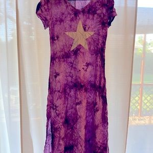 Miss look, purple maxi dress with star